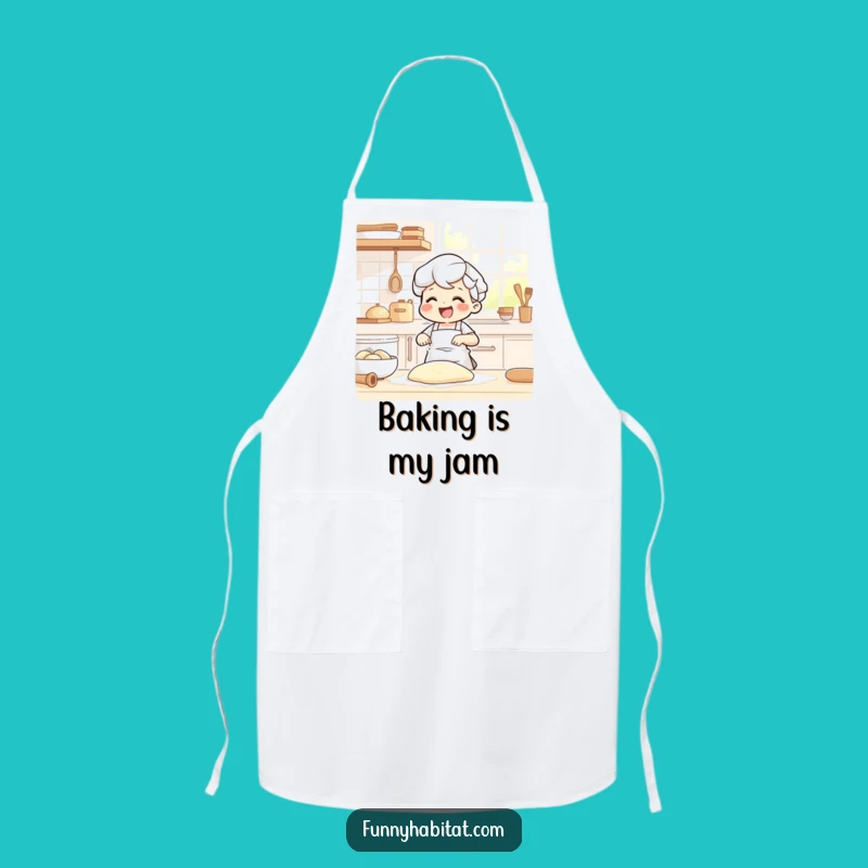 Funny Baker Apron: Character Kneading Dough, Humorous Kitchen Wear Gift