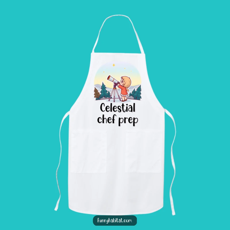 Funny Astronomer Apron: Wonderous Telescope Explorer Kitchen Gift