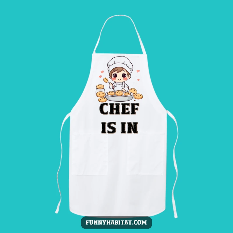 Funny Baker Apron: Cheerful Cookie Baking Character Gift for Messy Cooks