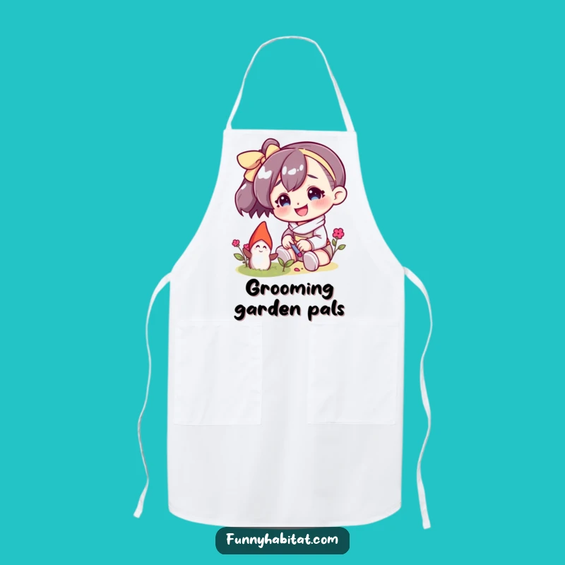 Funny Gardener Apron: Gnome Character Tending for Kitchen Fun