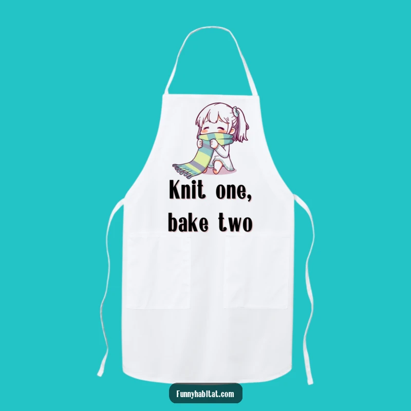 Funny Knitting Character Apron: Colorful Scarf Maker - Great Funny Gift