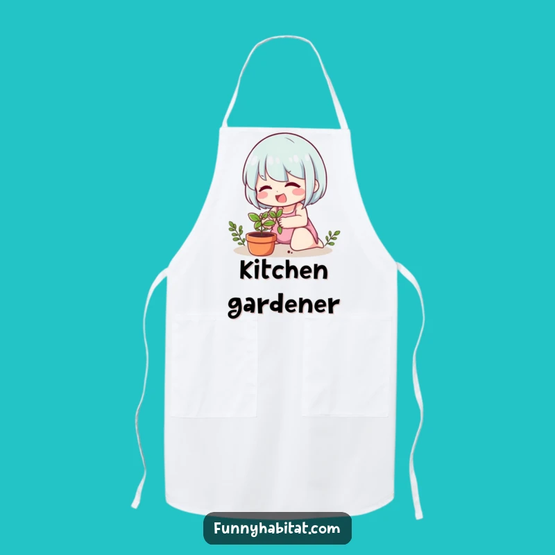 Funny Plant Lover Apron: Garden with Cheerful Botanical Flair!