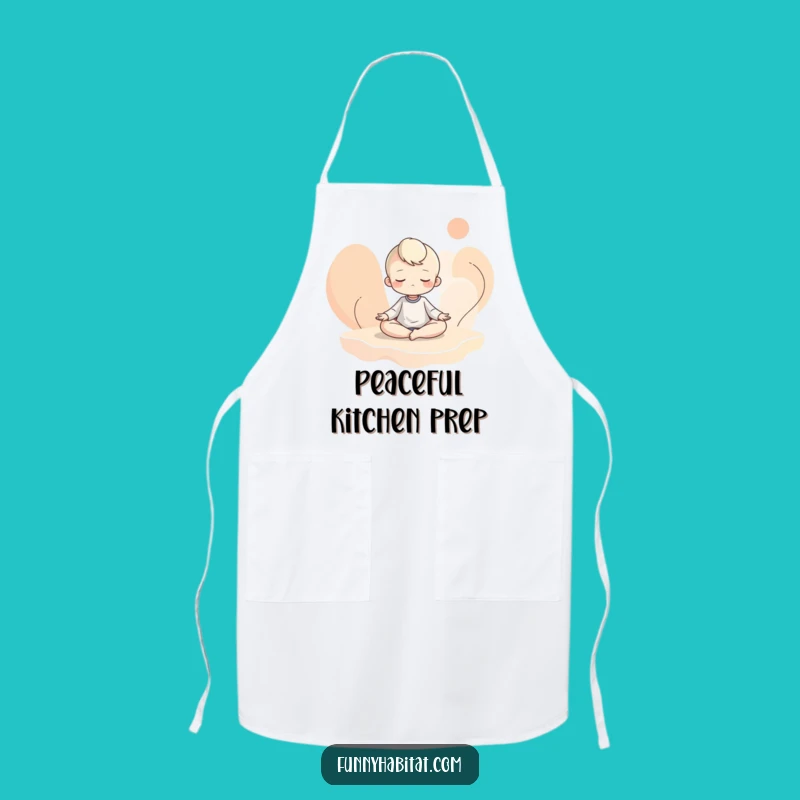 Funny Zen Chef Apron - Calm Cooking with a Humorous Flair!