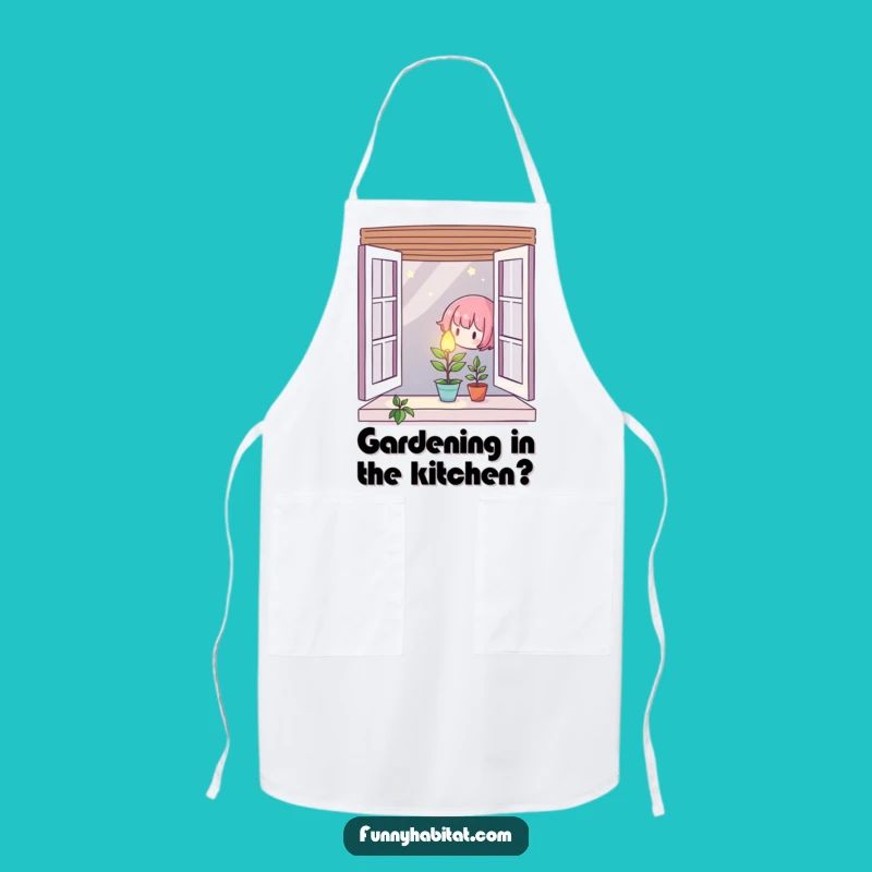 Caring Plant Character Apron: Kitchen Nurturing Design, Perfect Gardener Gift!