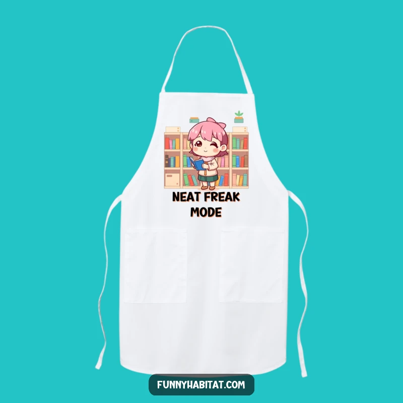 Funny Chef Apron: Organizer Character with Tiny Bookshelves, Great Funny Gift