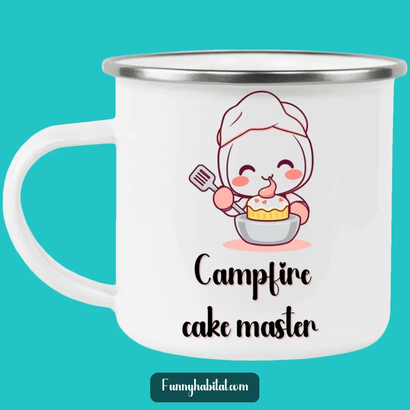 Funny Kawaii Baker Camping Mug: Durable Character Mug, Great Outdoor Gift