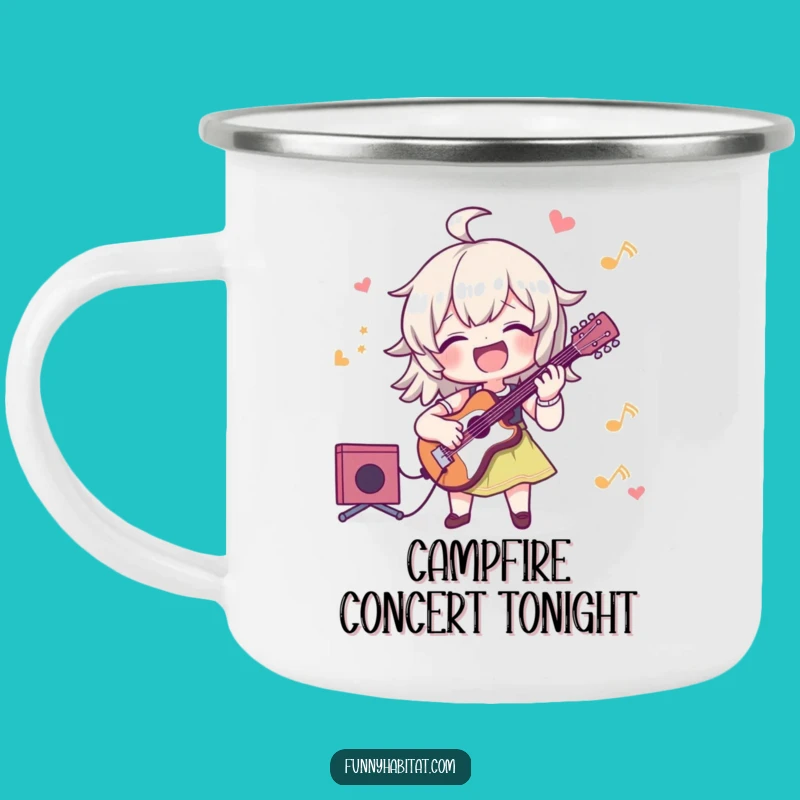Funny Musician Enamel Camping Mug: Your Humorous Travel Companion for Tunes