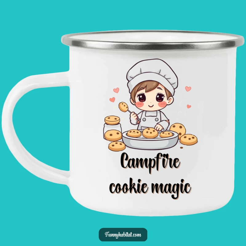 Funny Baker Camping Mug: Durable Cookie Baking Character Coffee Cup Gift