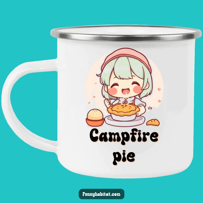 Funny Baker's Camp Mug: Pie Baking Character, Humorous Outdoor Gift