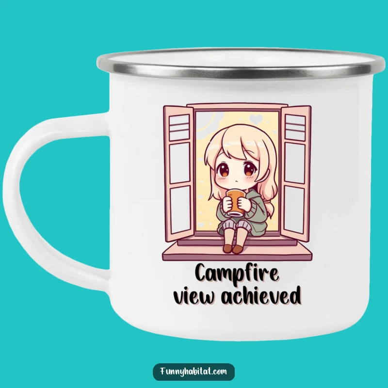 Funny Campfire Mug: Cozy Drinker Character, Ideal Funny Gift for Relaxing Outdoors