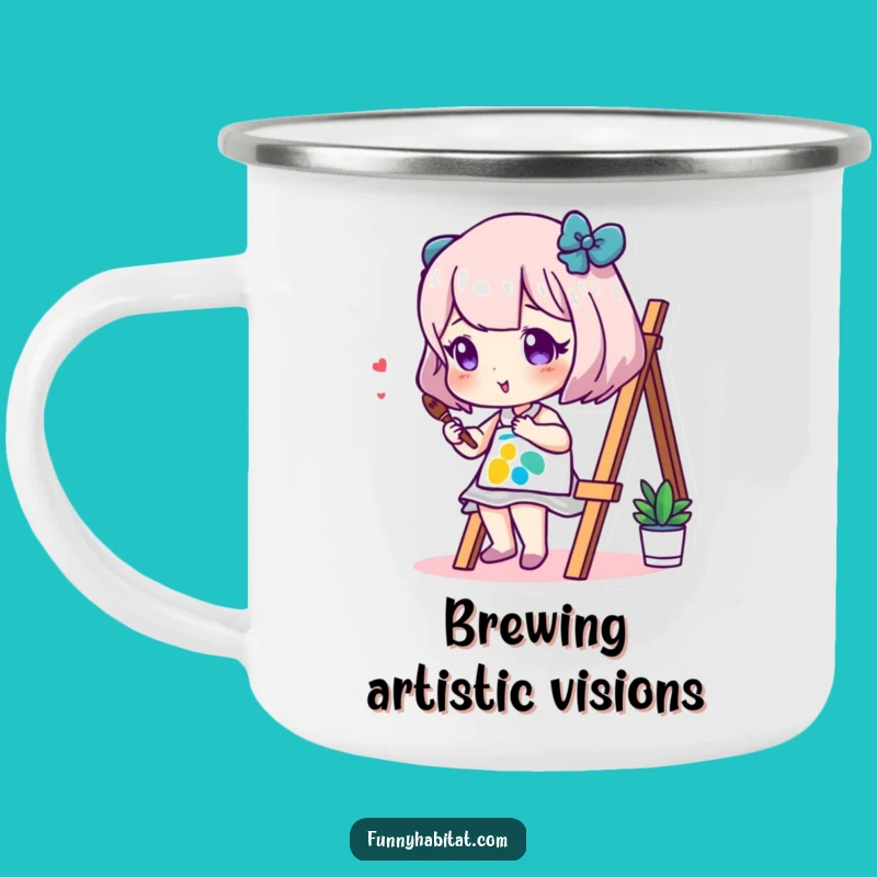 Funny Artist Camping Mug: Durable Painter Character Coffee Cup Gift