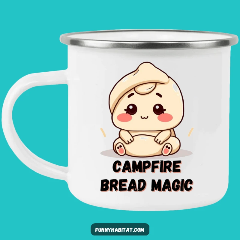 Funny Baker Character Camping Mug: Bake & Explore!