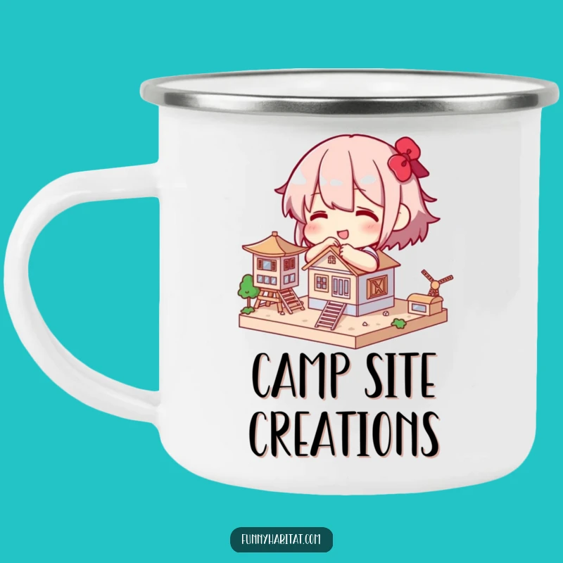 Funny Builder Mug: Mini Structure Campfire Gift