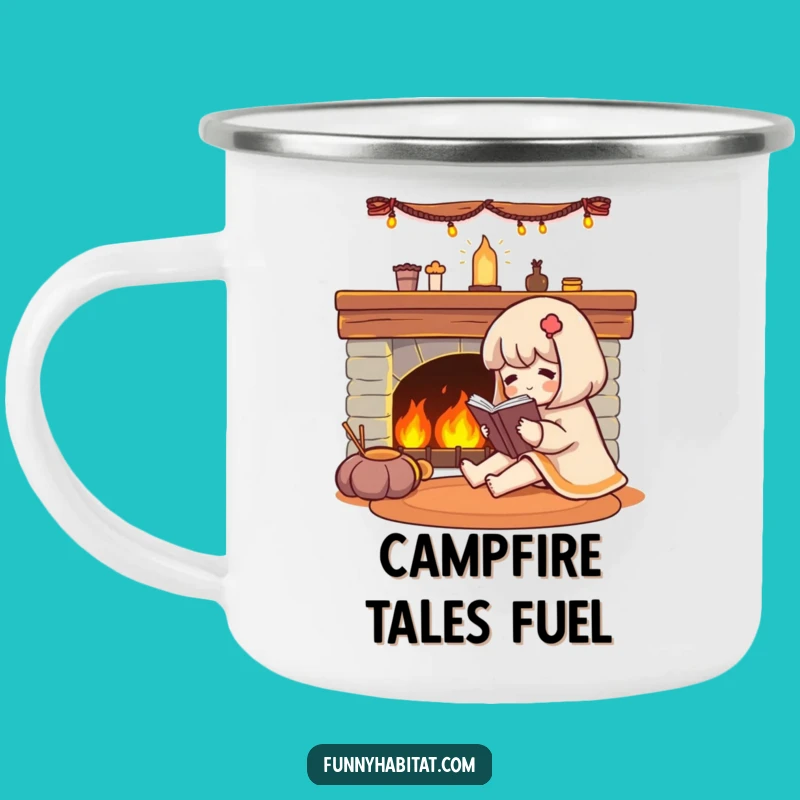 Funny Cozy Reader Camping Mug: Sip by the Fire!