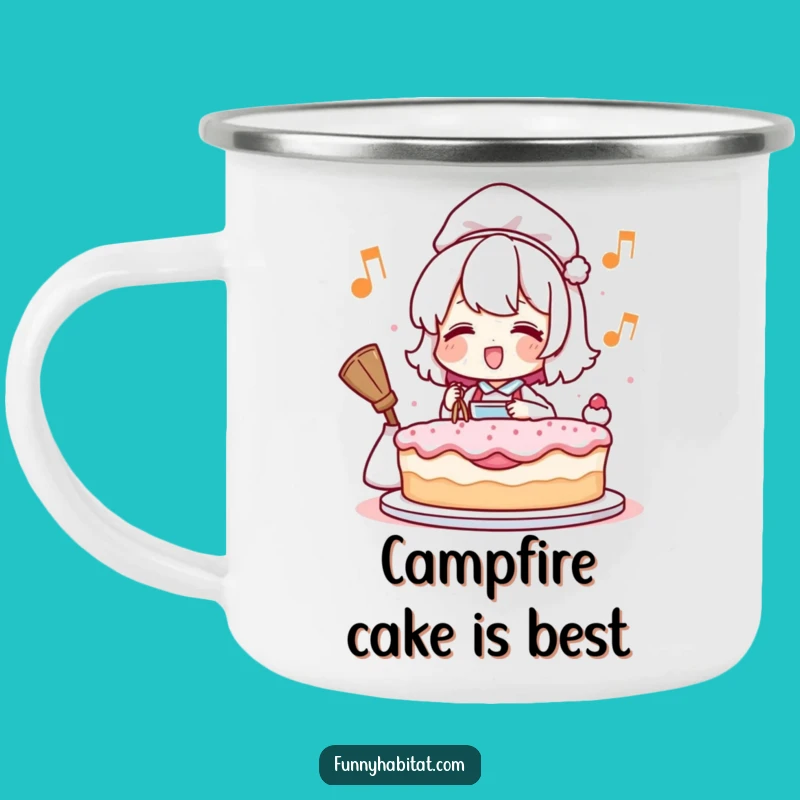 Funny Humming Baker Enamel Camping Mug: Your Humorous Travel Companion for Coffee