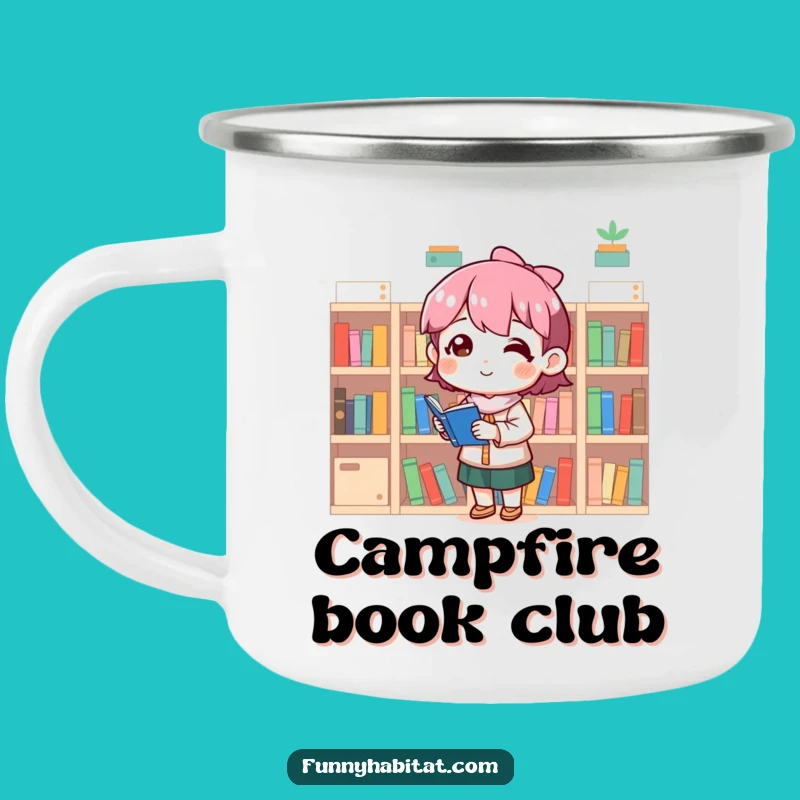 Funny Organizer Camping Mug: Bookshelf Arranger Enamel Mug - Best Funny Gift