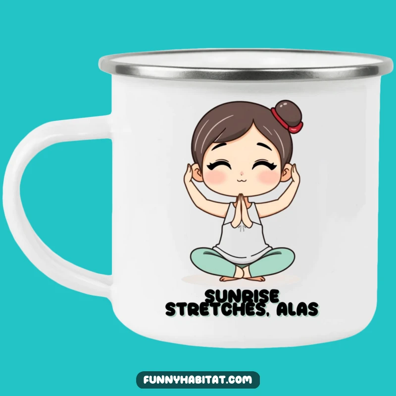 Funny Yoga Camp Mug: Graceful Poses Character, Ideal Funny Gift for Outdoor Zen