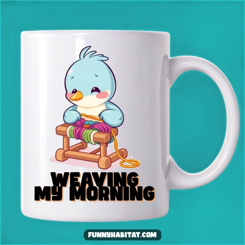 Funny Bird Weaver Mug - Crafty Yarn Art Gift for Knitters and Crocheters