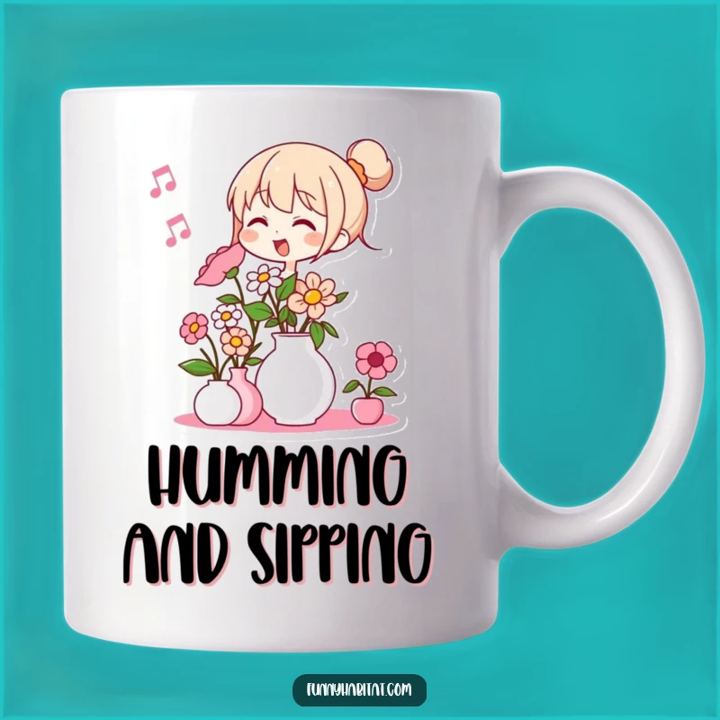 Funny Cheerful Flower Arranger Mug: Humorous Gardener Gift for Joyful Mornings