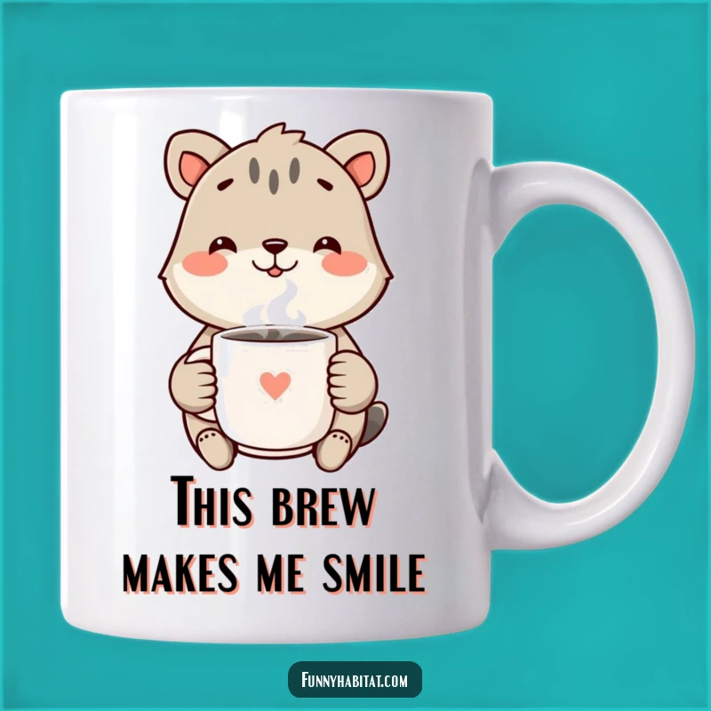 Funny Happy Animal Smile Mug: Steaming Mug, Perfect Cheerful Funny Gift
