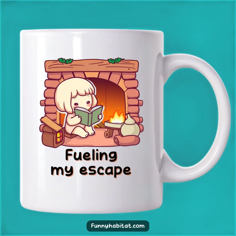 Funny Reader Mug: Cozy Fireplace Book Lover, Perfect Gift for Avid Readers