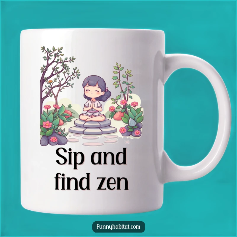 Funny Zen Mug: Peaceful Gardener in Meditation, Perfect Humorous Gift for Calm Souls