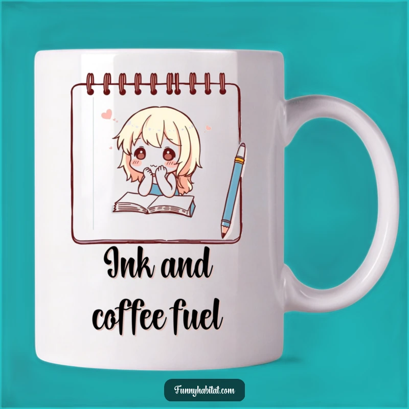 Funny Artist Mug: Thoughtful Sketcher in Notebook, Perfect Gift