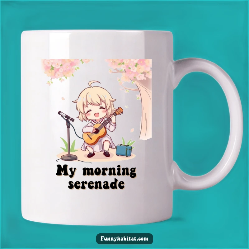 Funny Musician Character Mug: Joyful Outdoor Melody, Perfect Gift for Music Lovers