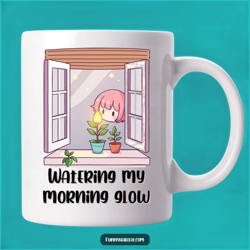 Caring Plant Character Mug: Gentle Nurturing Design, Perfect Gift for Plant Lovers
