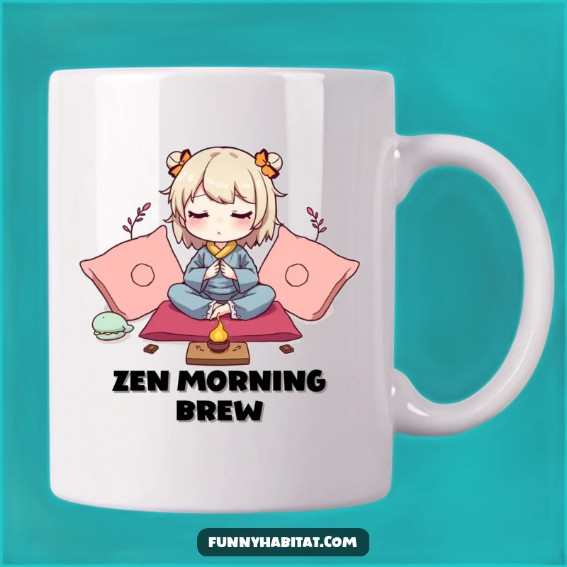 Funny Zen Mug: Peaceful Character Meditating, Perfect Calm Gift