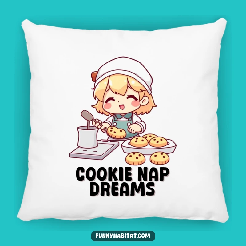 Funny Happy Baker Pillow: Cozy Comfort with This Hilarious Cookie Design