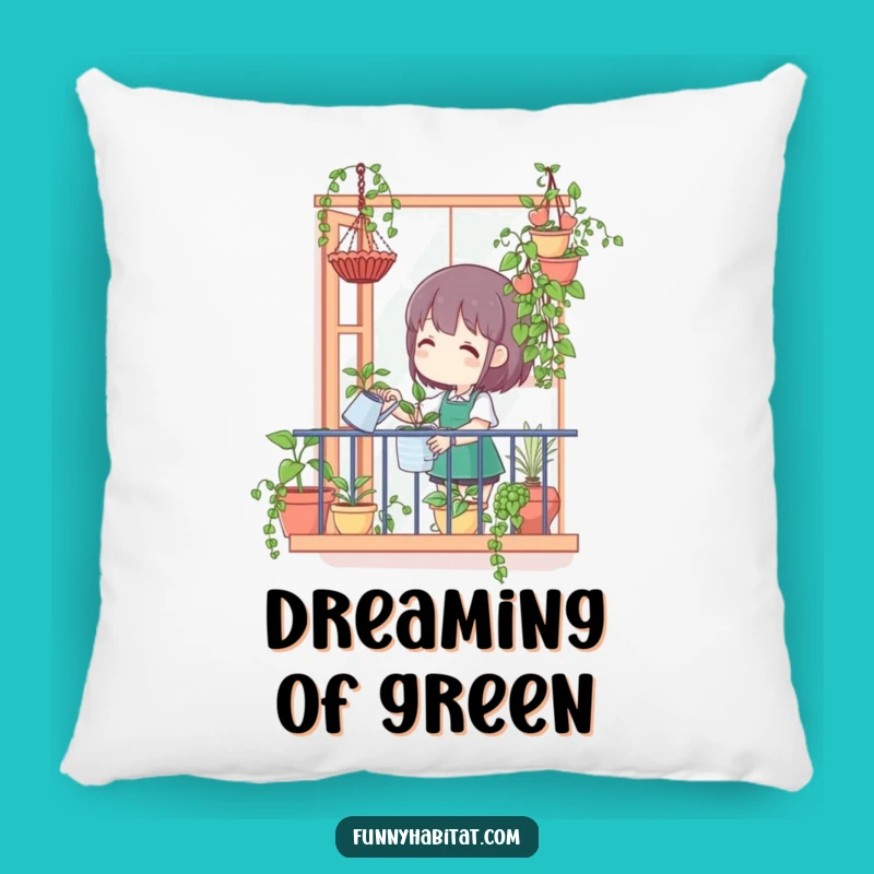 Funny Balcony Gardener Pillow - Cozy Comfort for Plant Enthusiasts!