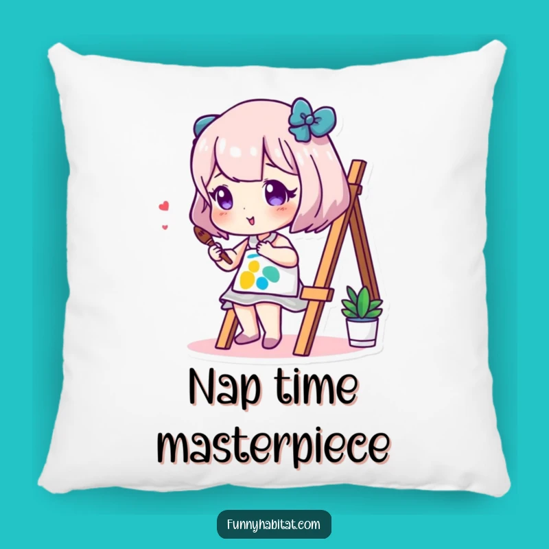 Funny Artist Pillow: Cozy Creative Character Cushion Gift for Art Lovers