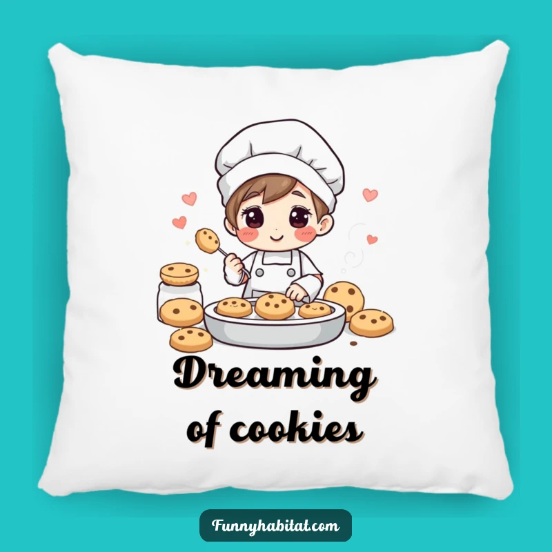 Funny Baker Pillow: Cozy Cookie Baking Character Cushion Gift for Home
