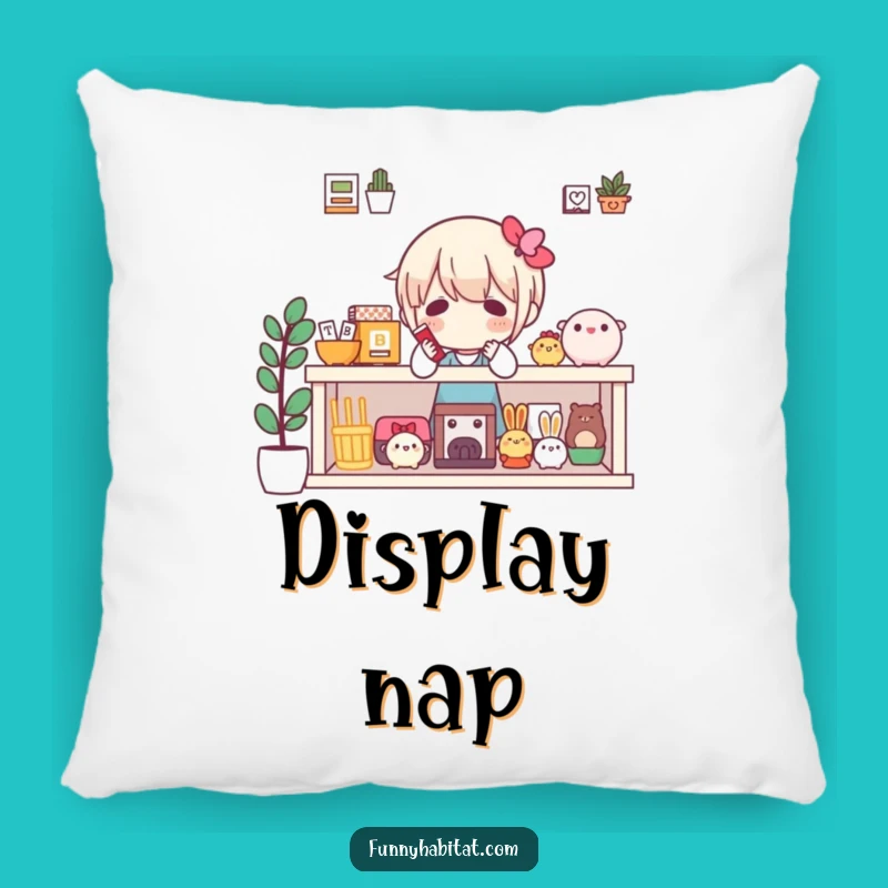 Funny Collector's Shelf Pillow: Cozy Accent for Organizers Gift