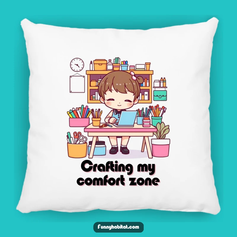 Funny Craft Organizer Pillow - Comfy Cushion for Creative Chaos!