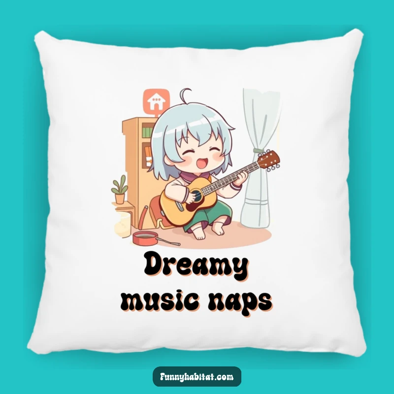 Funny Enthusiastic Musician Pillow: Cozy Comfort with This Hilarious Music Design