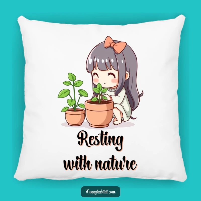 Funny Kawaii Gardener Pillow: Cozy Plant Comfort, Perfect Soft Gift