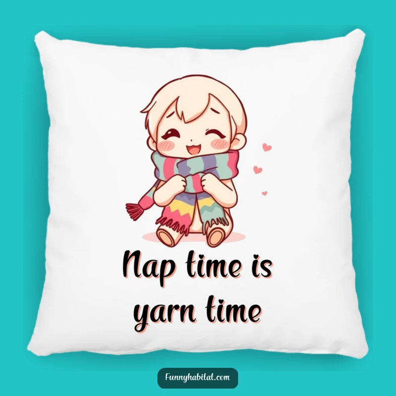 Funny Knitter Pillow: Cozy Comfort with a Content Crafting Smile