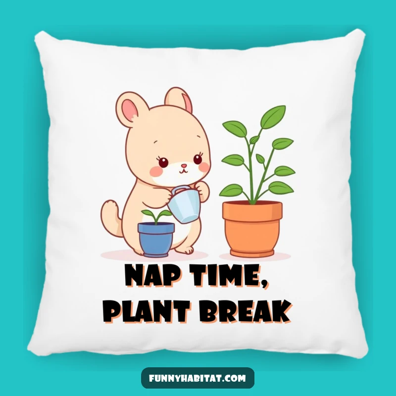 Funny Plant Watering Animal Pillow: Comfy and Funny Gift Accent