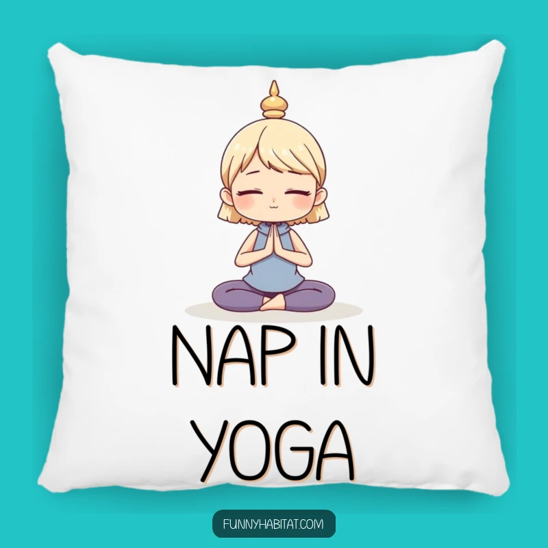Funny Yoga Pillow: Serene Character Pose, Comfy Humorous Gift