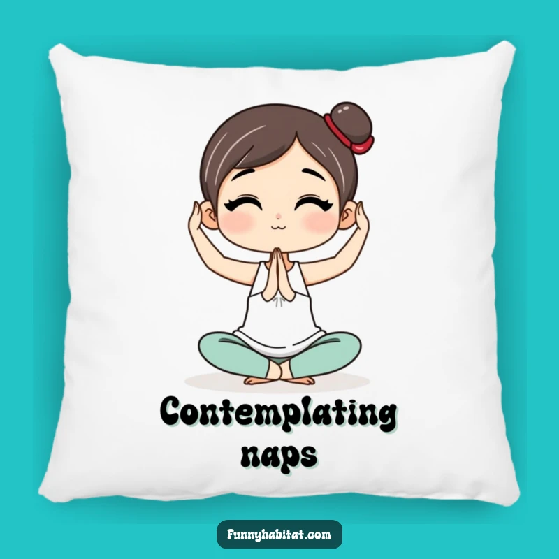 Funny Yoga Pillow: Simple Poses Character, Cozy Funny Gift for Relaxation