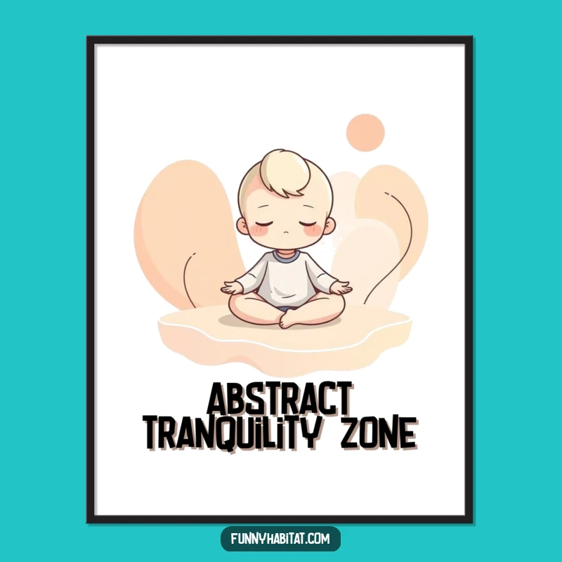 Funny Zen Meditation Digital Art - Calming Print for Peaceful Spaces!