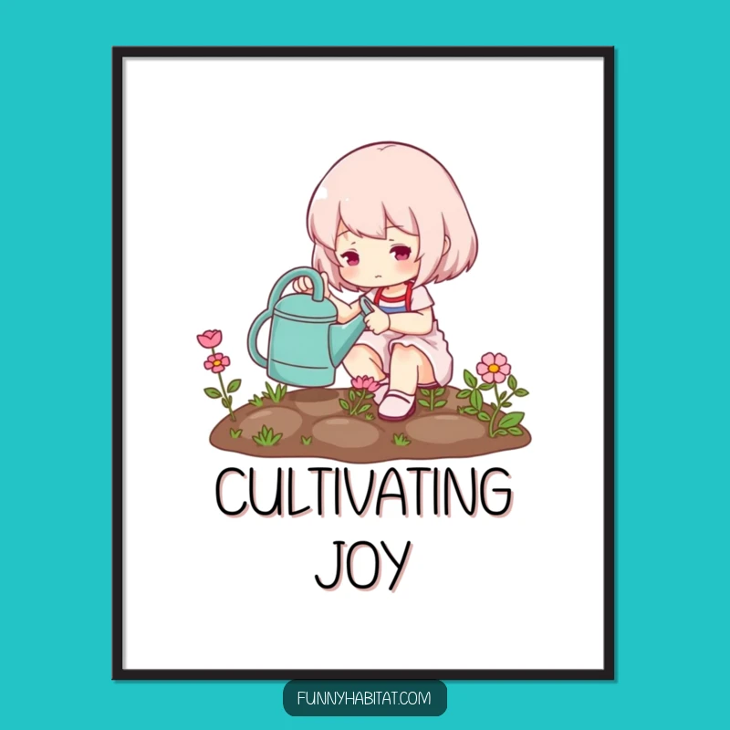 Funny Gardener Digital Art: Instantly Download Cute Garden Wall Art