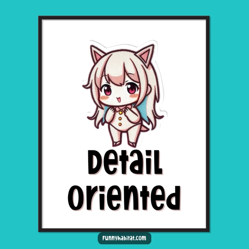 Funny Embroiderer's Focus Digital Print: Instant Craft Art Gift