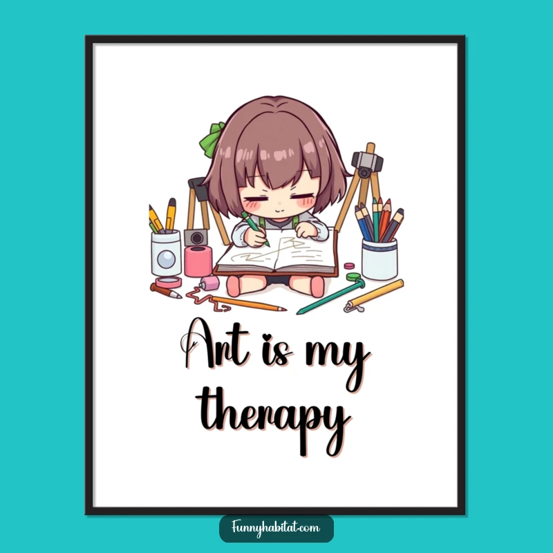 Funny Artist Digital Art Print: Instantly Download Creative Sketching Wall Art