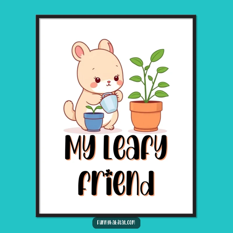 Funny Indoor Gardener Animal Digital Print: Instant Funny Gift Decor