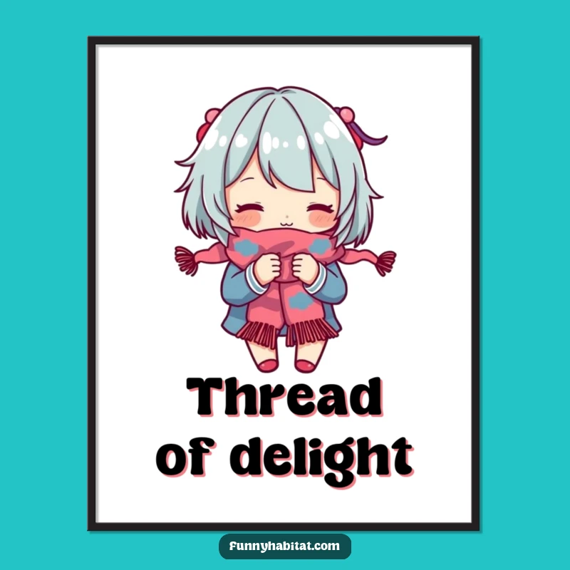 Funny Knitter Digital Art: Crafty Character for Instant Decor, Unique Gift!