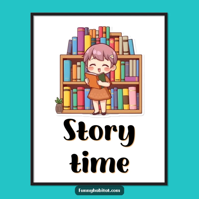 Funny Book Lover Digital Art Print: Instantly Download Organized Literary Wall Decor