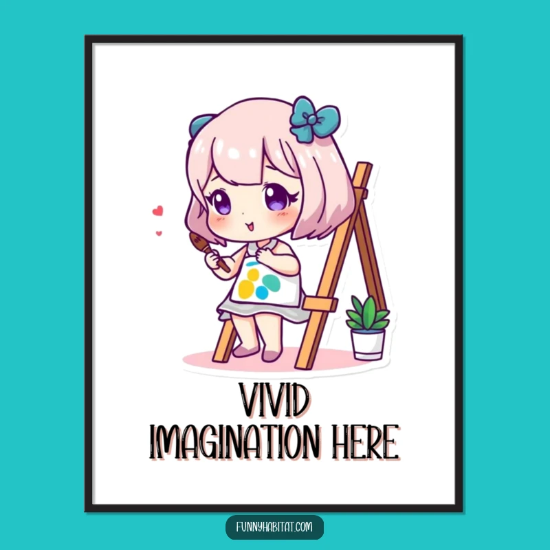 Funny Artist Digital Print: Vibrant Painting Character Wall Art Gift